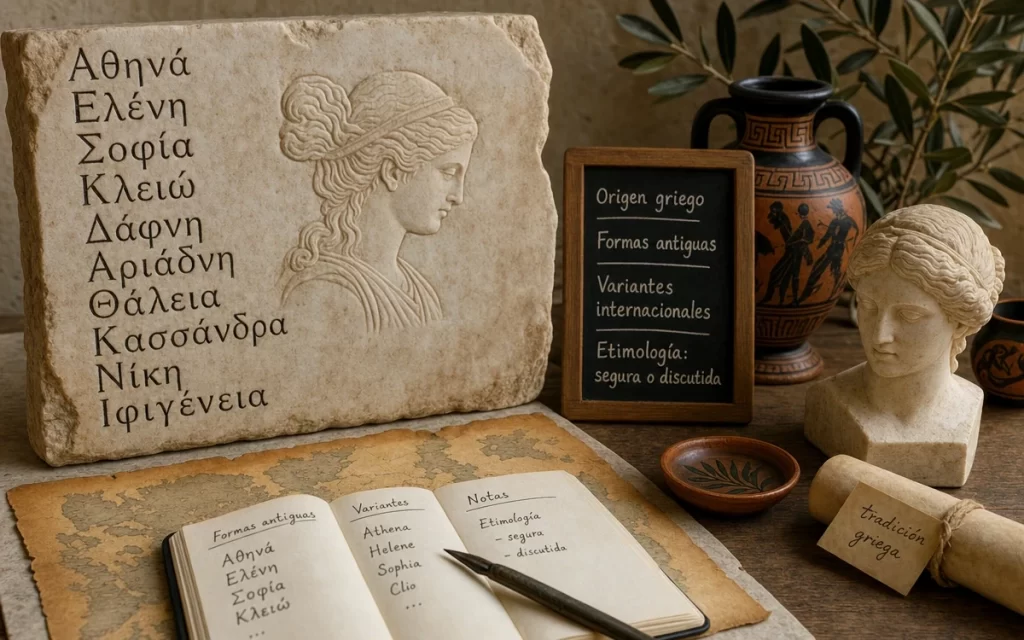 Nombres femeninos de tradición griega: origen y diferencias entre formas