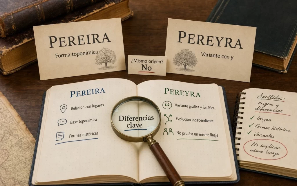 Pereira y Pereyra: relación, origen y diferencias entre los apellidos