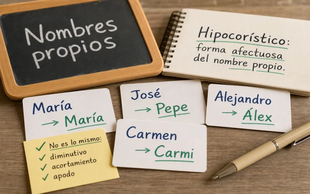 Qué es un hipocorístico y cómo se forma en los nombres propios